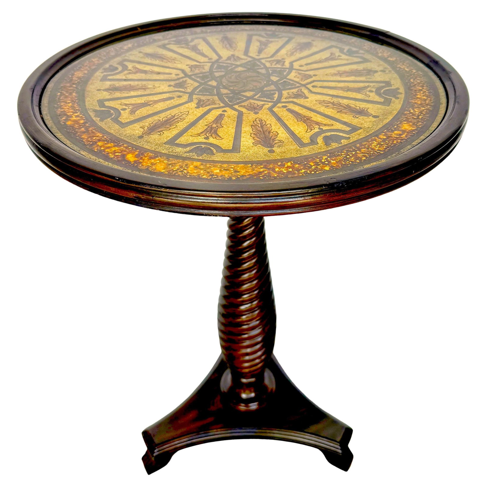 20th Century English Regency Eglomise Neoclassical Side Table (1 of 9)