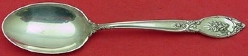 Lunt Rose Elegance Sterling Silver Place Soup Spoon 6.75in: Lunt Rose Elegance Sterling Silver Place Soup Spoon 6.75in This exquisite place soup spoon from Lunt's Rose Elegance pattern is crafted from high-quality sterling silver. The spoon measures 6 3/4 inch