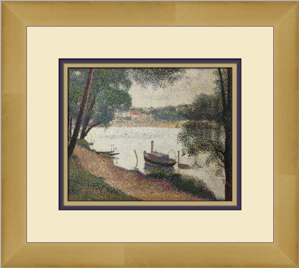 Georges Seurat Gray Weather Custom Framed Lithograph Print 12 x 14: Georges Seurat Gray Weather Custom Framed Lithograph Print 12 x 14 This custom framed print titled "Gray Weather" by renowned artist Georges Seurat captures the essence of Impressionism. Measuring 12