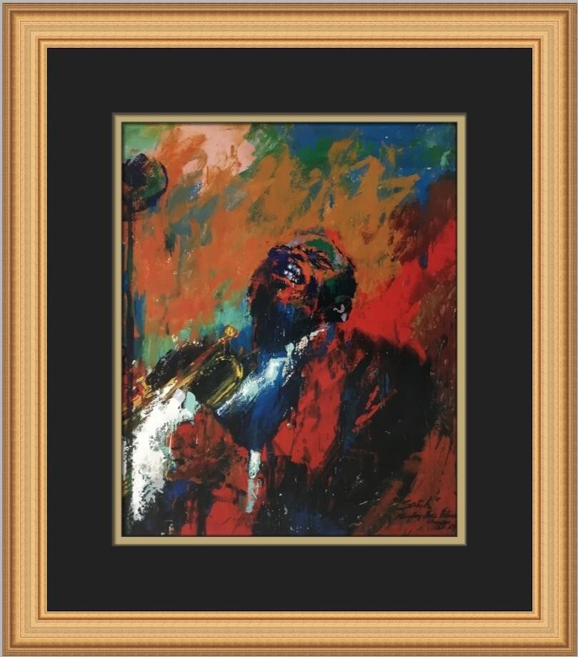 LeRoy Neiman Louie Singing Custom Framed Print 18x15 Open Edition: LeRoy Neiman Louie Singing Custom Framed Print 18x15 Open Edition This stunning custom framed print titled "Louie Singing" by artist LeRoy Neiman captures the essence of expressionism in vibrant detai