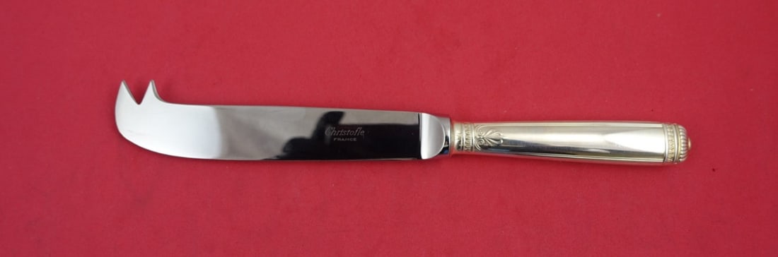 Christofle Malmaison Silverplate Cheese Knife with Pick 8.5": Christofle Malmaison Silverplate Cheese Knife with Pick 8.5" This exquisite cheese knife from the Malmaison pattern by Christofle features a beautifully crafted silverplate hollow handle paired with a