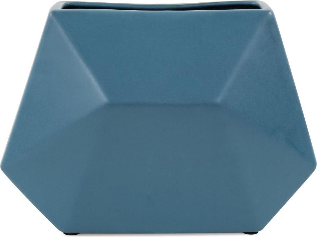 Howard Elliott Teal Ceramic Brassa Vessel 7.5H 10W 5D (1 of 6)