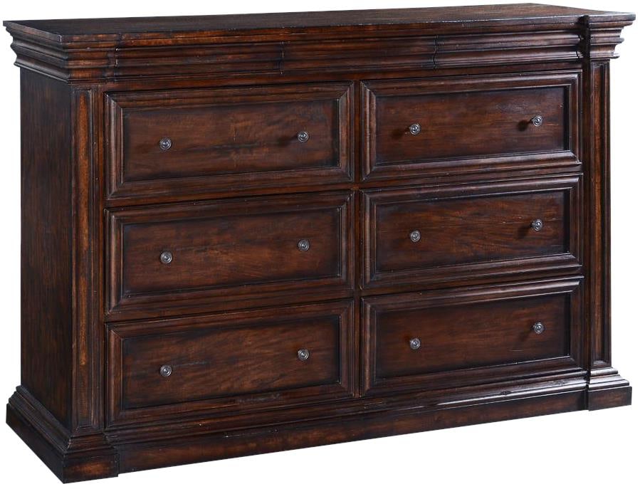 Cathedral Dresser Solid Wood Hand-Scraped Dark Rustic Pecan (1 of 5)