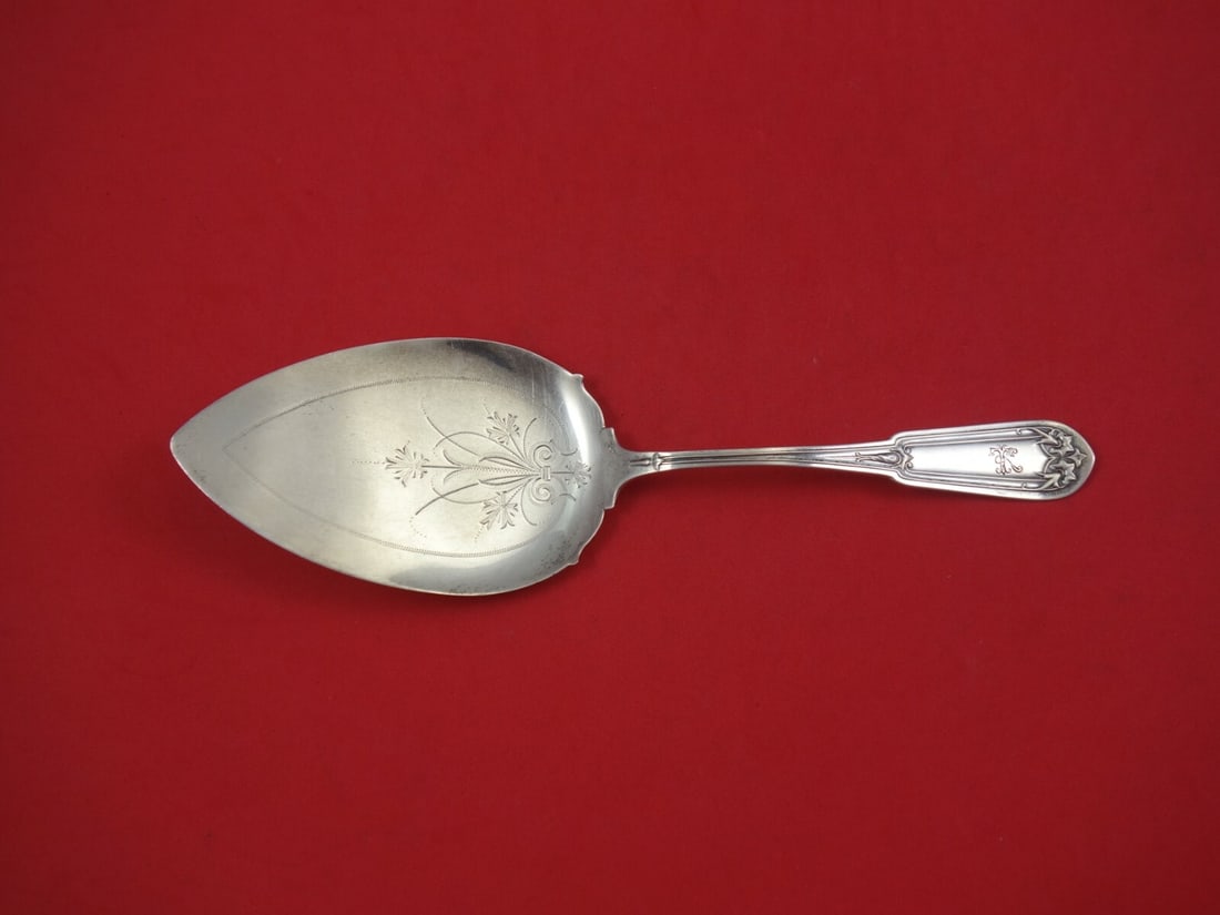 Whiting Fancy Tip Sterling Silver Pie Server 8 3/4" with Flower Brite-Cut (1 of 2)