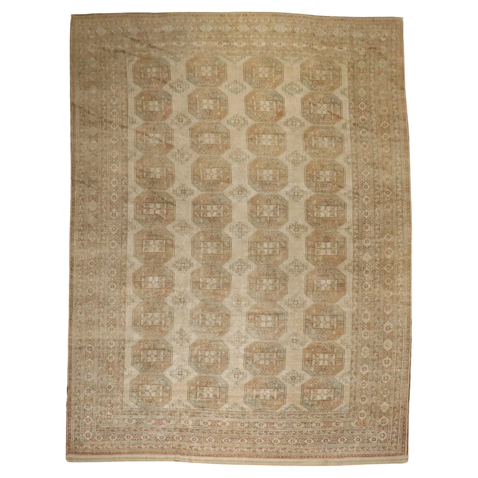 Large Mid-20th Century Ersari Tribal Wool Rug 10'7" x 14'11" (1 of 14)