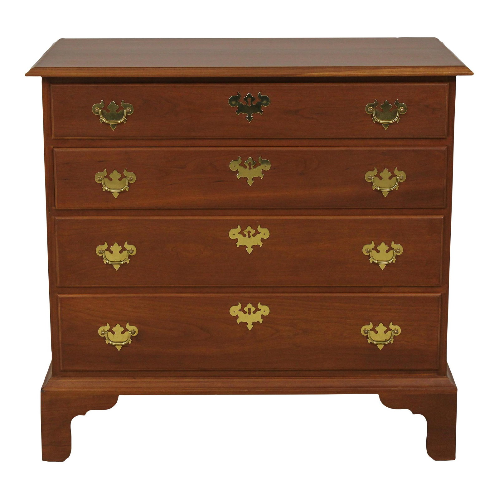 Benchmade Chippendale Cherry 4 Drawer Chest Solid Brass Hardware: Benchmade Chippendale Cherry 4 Drawer Chest Solid Brass Hardware This exquisite Chippendale style chest is crafted from solid cherry wood, showcasing a beautiful traditional design that dates back app