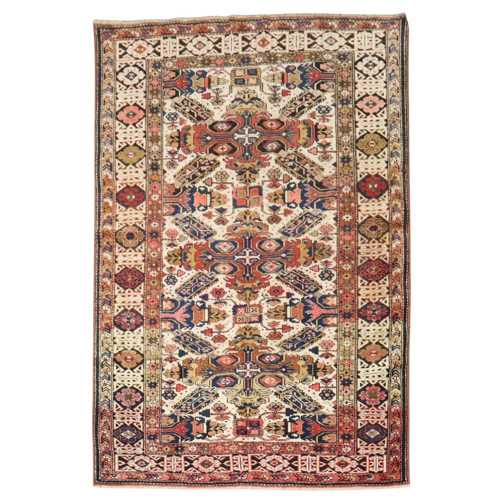 Antique Zeychour Kuba Rug Early 20th Century Hand-Knotted Wool 40 x 57: Antique Zeychour Kuba Rug Early 20th Century Hand-Knotted Wool 40 x 57 Discover the beauty of this antique Zeychour Caucasian Kuba rug, a stunning example of early 20th-century craftsmanship. Measurin