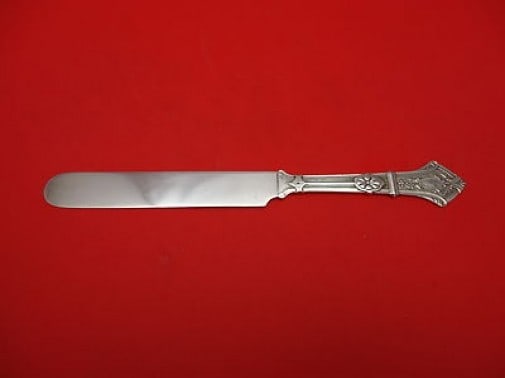 George Sharp Sterling Silver 8 Inch Breakfast Knife Monogrammed Flat Handle: George Sharp Sterling Silver 8 Inch Breakfast Knife Monogrammed Flat Handle This exquisite breakfast knife by George Sharp features a flat handle and is crafted entirely from sterling silver. Measurin