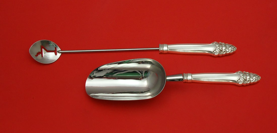 Gorham Sovereign Old Sterling Silver Bar Set 2pc Custom Made: Gorham Sovereign Old Sterling Silver Bar Set 2pc Custom Made Enhance your barware collection with this exquisite 2-piece bar set by Gorham, crafted from sterling silver. This custom-made set features