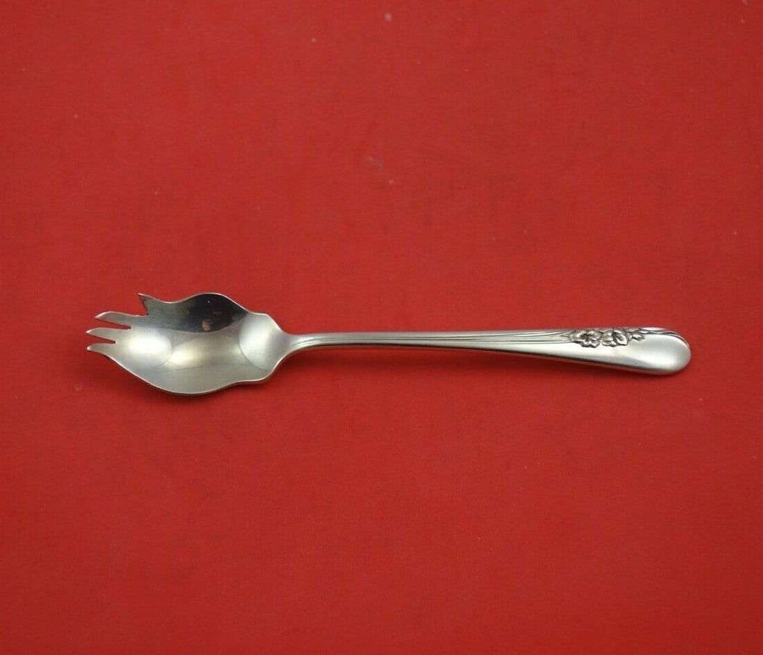 International Sterling Silver Blossom Time Cheese Knife with 4-Tine Pick 6": International Sterling Silver Blossom Time Cheese Knife with 4-Tine Pick 6" Enhance your cheese serving experience with this exquisite Blossom Time cheese knife from International Sterling. Crafted fr