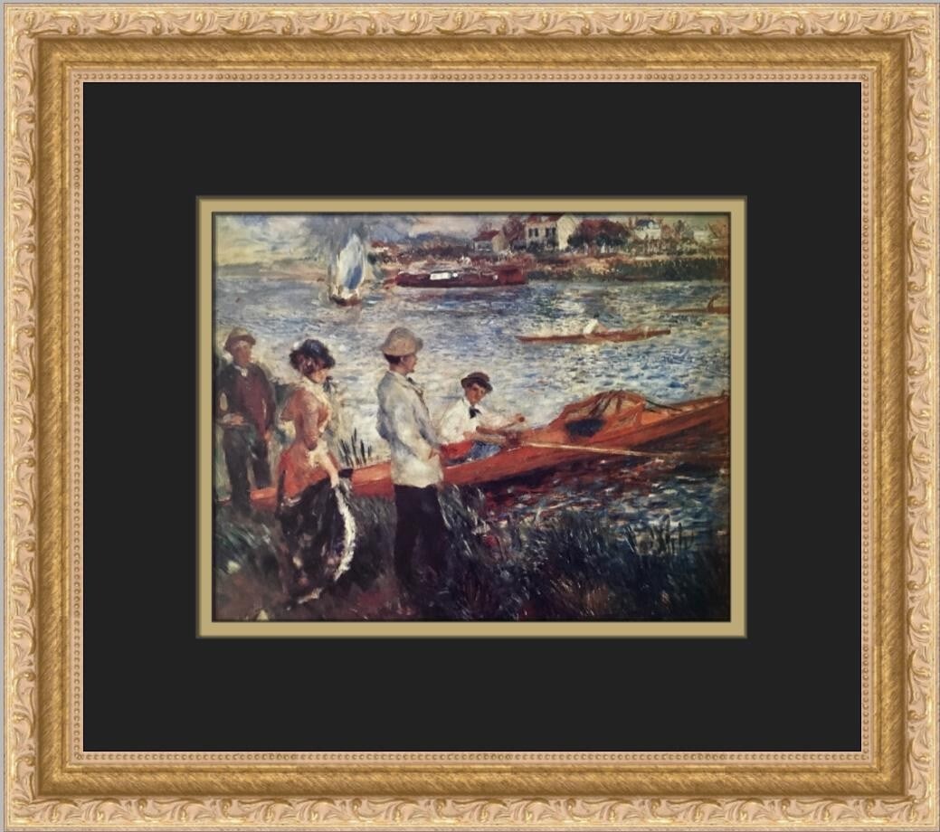 Pierre-Auguste Renoir Oarsmen at Chatou Custom Framed Print 12 x 14: Pierre-Auguste Renoir Oarsmen at Chatou Custom Framed Print 12 x 14 This beautiful custom framed print features Pierre-Auguste Renoir's renowned artwork, "Oarsmen at Chatou." Measuring 12 inches by 14
