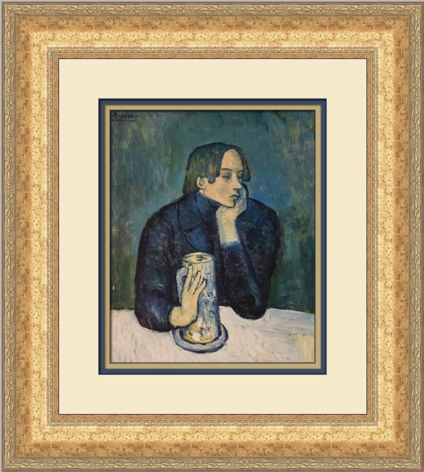 Pablo Picasso Portrait of Jaime Sabartes Custom Framed Print 1996: Pablo Picasso Portrait of Jaime Sabartes Custom Framed Print 1996 This striking custom framed print features Pablo Picasso's renowned work, "Portrait of Jaime Sabartes." Measuring 16 in x 18 in overal