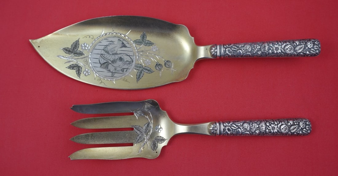 Towle Arlington Sterling Silver Fish Serving Set 2-Piece: Towle Arlington Sterling Silver Fish Serving Set 2-Piece Presenting the Arlington Fish Serving Set by Towle, a stunning example of craftsmanship from the late 19th century. This exquisite 2-piece set