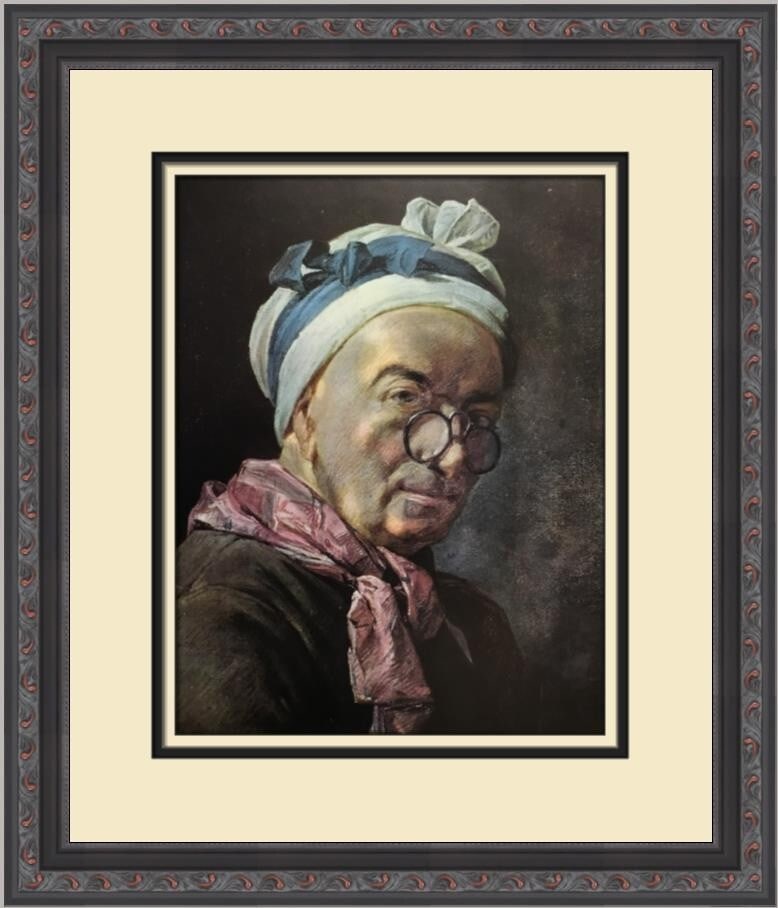 Jean-Baptiste-Simeon Chardin Self-Portrait Print Custom Framed 16 x 14 (1 of 2)