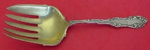 Towle Old English Sterling Silver 5-Tine Vegetable Serving Fork Gold-Washed 8.5": Towle Old English Sterling Silver 5-Tine Vegetable Serving Fork Gold-Washed 8.5" This exquisite vegetable serving fork from the Old English pattern by Towle is a stunning addition to any table setting