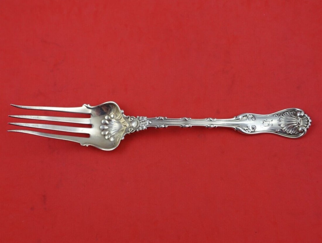 Whiting Imperial Queen Sterling Silver Cold Meat Fork 9 inch: Whiting Imperial Queen Sterling Silver Cold Meat Fork 9 inch Serve your favorite cold meats in style with this exquisite Imperial Queen cold meat fork by Whiting. Made from high-quality sterling silve