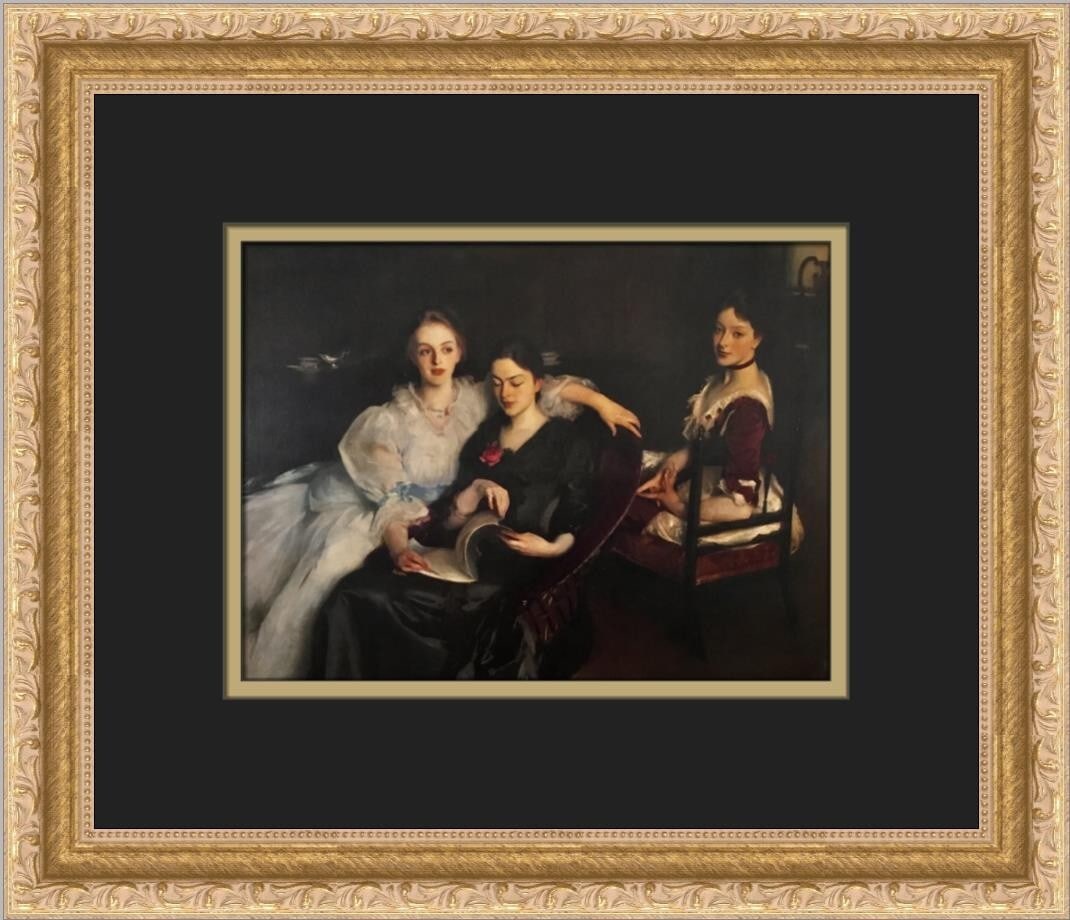 John Singer Sargent The Misses Vickers Custom Framed Print 14x12 Landscape: John Singer Sargent The Misses Vickers Custom Framed Print 14x12 Landscape This exquisite custom framed print titled "The Misses Vickers" by renowned artist John Singer Sargent captures the elegance a