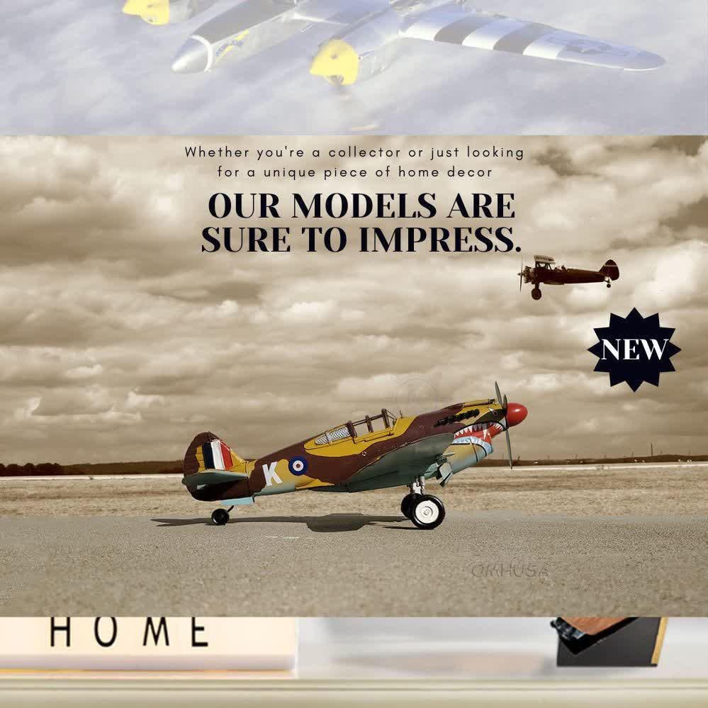 Handmade 1941 Curtiss Hawk Model 1:22 Scale Camouflage: Handmade 1941 Curtiss Hawk Model 1:22 Scale Camouflage This handcrafted vintage-style model captures the essence of the 1941 Curtiss Hawk 81A with exquisite detail. Made from metal with a camouflage f