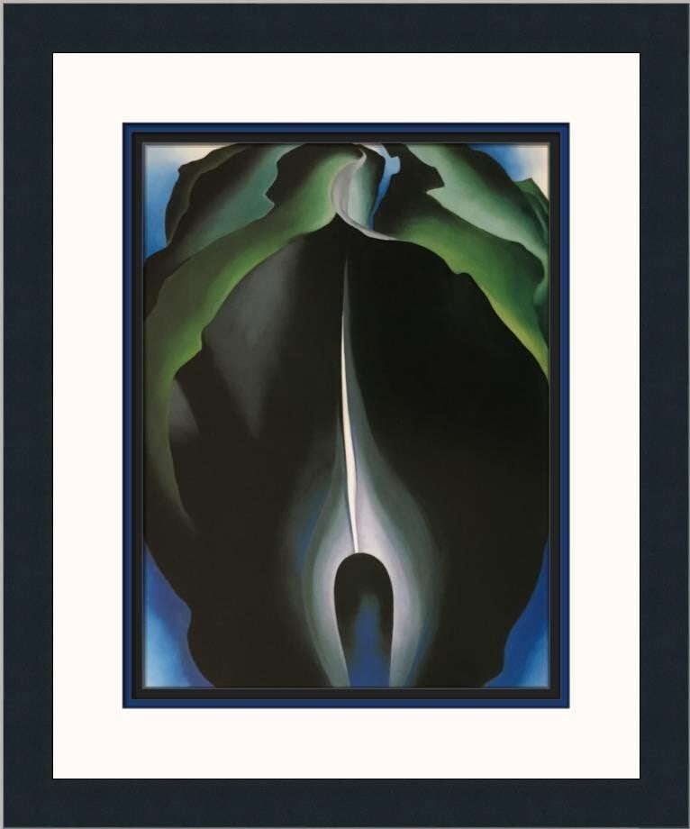 Georgia O'Keeffe Jack In The Pulpit No.4 Custom Framed Art Print: Georgia O'Keeffe Jack In The Pulpit No.4 Custom Framed Art Print This exquisite custom framed print titled 'Jack In The Pulpit No.4' by renowned artist Georgia O'Keeffe showcases her abstract modernis