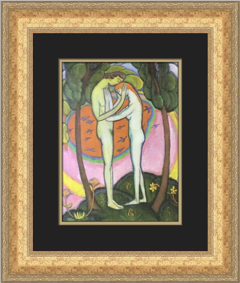 William Zorach Spring in Central Park Custom Framed Art Print 1991: William Zorach Spring in Central Park Custom Framed Art Print 1991 This custom framed print titled 'Spring in Central Park' by artist William Zorach captures the essence of spring with nude figures in