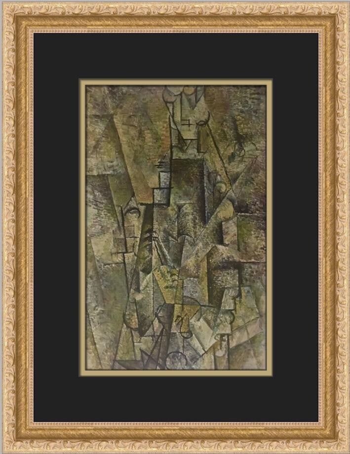 Pablo Picasso The Clarinet-Player Custom Framed Art Print: Pablo Picasso The Clarinet-Player Custom Framed Art Print Enhance your space with this beautiful custom framed print of Pablo Picasso's "The Clarinet-Player," created in 1977. This medium-sized art pi