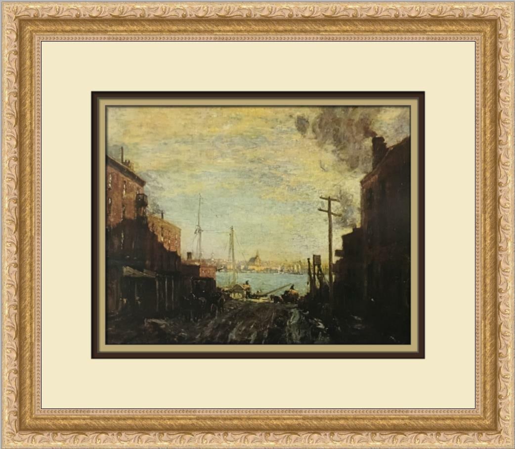 Henry Ranger An East River Idyll Custom Framed Impressionist Print 15 x 13: Henry Ranger An East River Idyll Custom Framed Impressionist Print 15 x 13 This exquisite custom framed print titled 'An East River Idyll' by artist Henry Ranger captures the beauty of a seascape in a