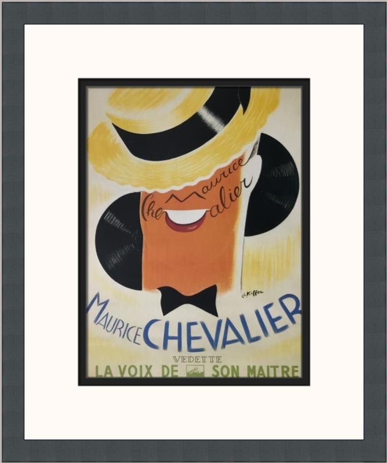 Charles Kiffer Maurice Chevalier Art Deco Framed Print 17x13 (1 of 2)