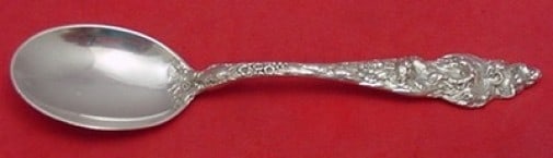 Reed & Barton Les Six Fleurs Sterling Silver Ice Cream Spoon 5 1/4" Monogrammed: Reed & Barton Les Six Fleurs Sterling Silver Ice Cream Spoon 5 1/4" Monogrammed Indulge in your favorite frozen treats with this exquisite ice cream spoon from Reed & Barton, featuring the elegant Les