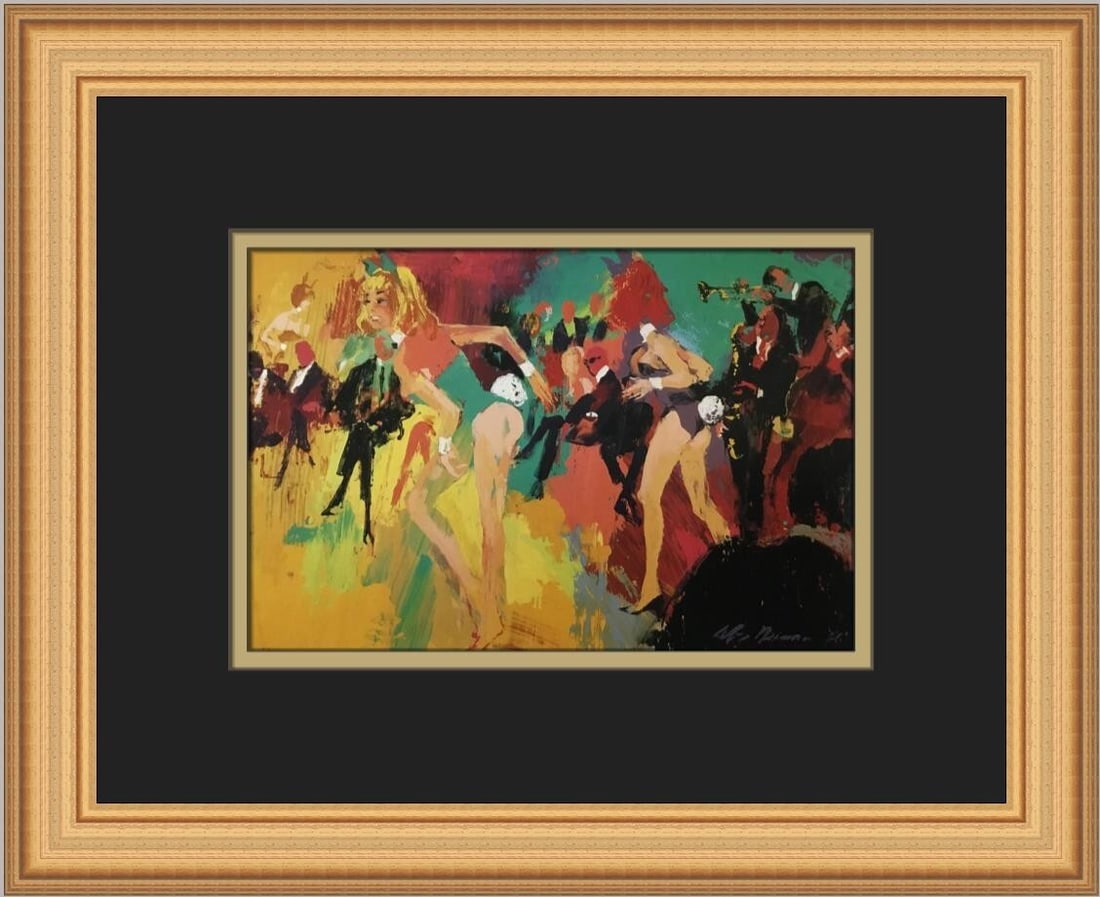 LeRoy Neiman Twisting Bunnies I Custom Framed Art Print: LeRoy Neiman Twisting Bunnies I Custom Framed Art Print This stunning custom framed print titled "Twisting Bunnies I" by renowned artist LeRoy Neiman showcases a vibrant expressionist style, perfect f