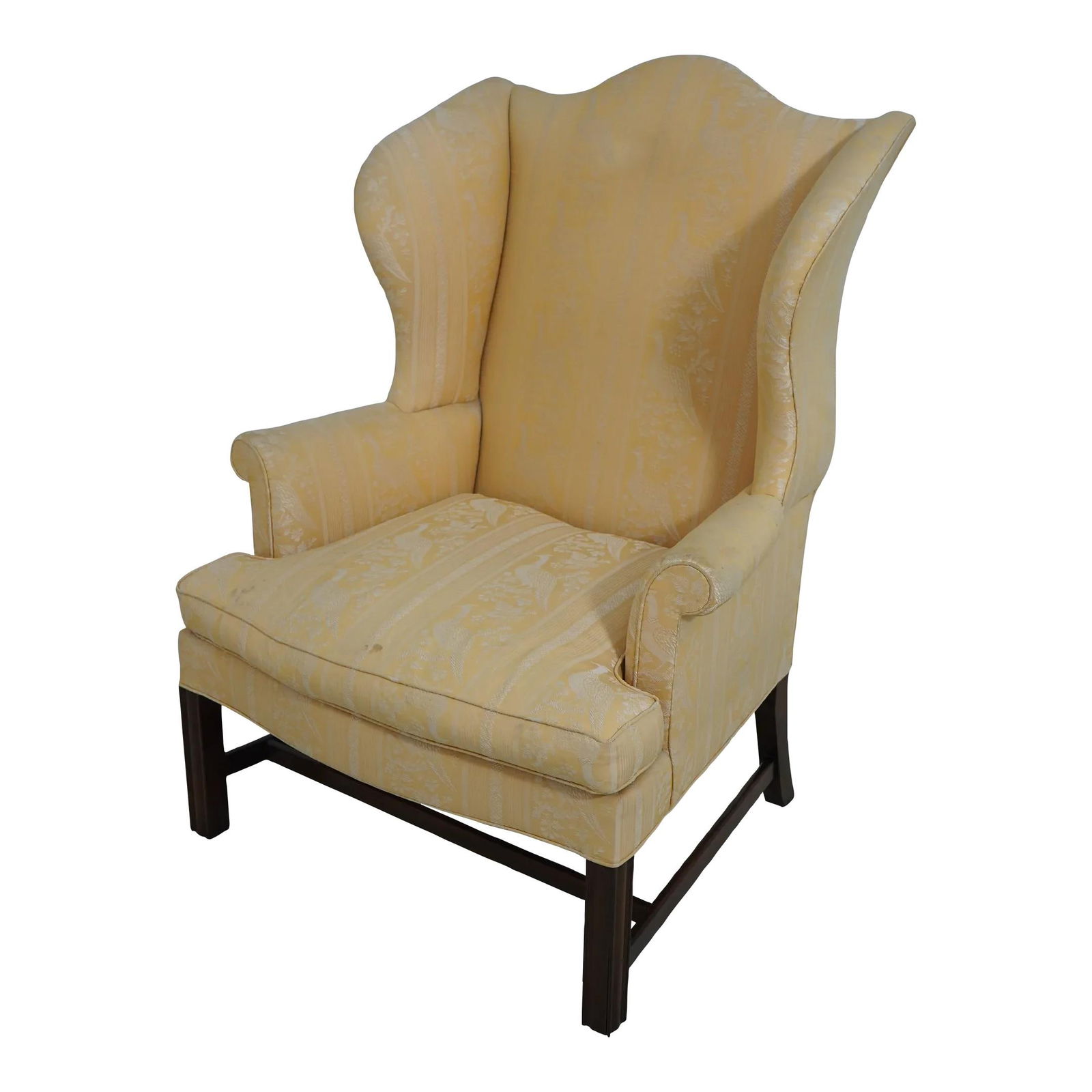 Kittinger Colonial Williamsburg WA-102 Chippendale Mahogany Wing Chair: Kittinger Colonial Williamsburg WA-102 Chippendale Mahogany Wing Chair Discover the charm of this Kittinger Colonial Williamsburg WA-102 Chippendale Wing Chair, a stunning reproduction of a New Englan