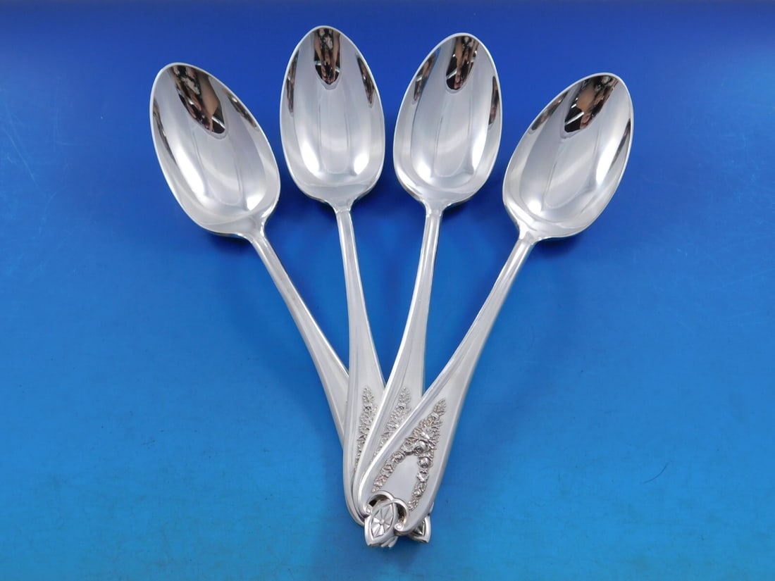 Set of 4 Old Colony Serving Spoons by 1847 Rogers Bros Silverplate (1 of 4)