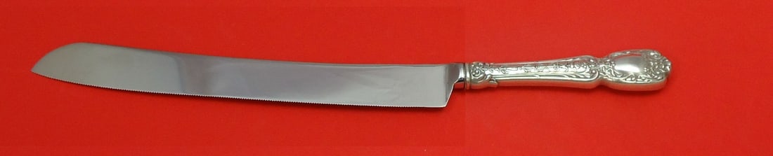 Gorham Florentine Sterling Silver Wedding Cake Knife 12" Custom Made: Gorham Florentine Sterling Silver Wedding Cake Knife 12" Custom Made Presenting the exquisite Florentine Wedding Cake Knife by Gorham, custom made with a stunning sterling silver composition. This ele