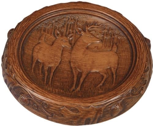 Rustic Lodge Style Deer Tray Hand-Cast Resin 8x8x2: Rustic Lodge Style Deer Tray Hand-Cast Resin 8x8x2 This item is made at time of order. Please allow 42 to 70 days for production. Enhance your tabletop decor with this Charming Lodge Deer Tray, though