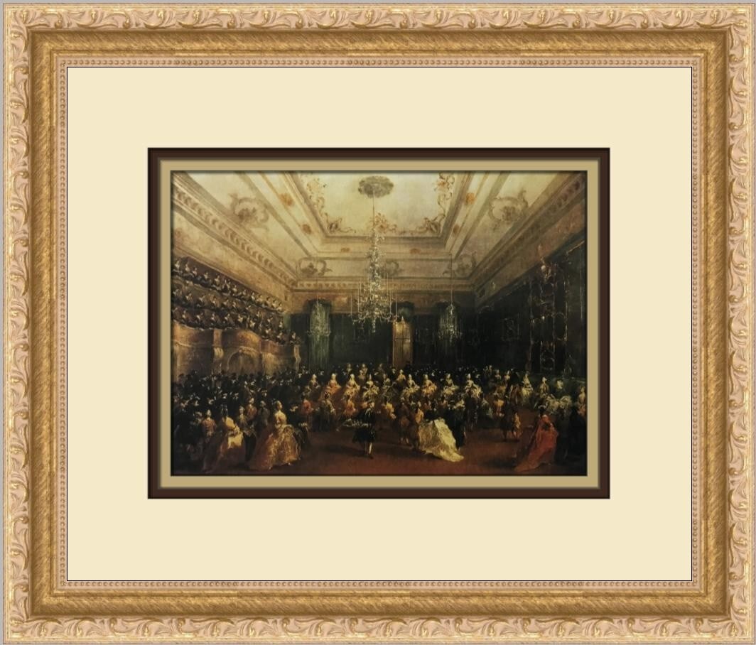 Francesco Guardi Gala Concert Custom Framed Art Print 14x12: Francesco Guardi Gala Concert Custom Framed Art Print 14x12 This stunning custom framed print titled 'Gala Concert' by Francesco Guardi captures the essence of realism. Measuring 12 in. x 14 in., it f