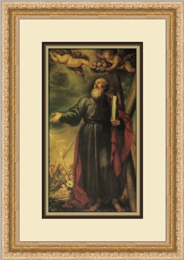 Francisco Rizi St. Andrew Custom Framed Print 16x12 Realism Art: Francisco Rizi St. Andrew Custom Framed Print 16x12 Realism Art This stunning custom framed print titled 'St. Andrew' by artist Francisco Rizi showcases a beautiful depiction of the religious figure i
