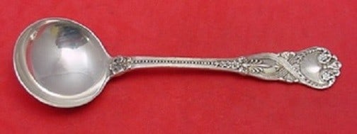 Tiffany & Co. Saint James Sterling Silver Bouillon Spoon 5 1/4": Tiffany & Co. Saint James Sterling Silver Bouillon Spoon 5 1/4" This exquisite bouillon soup spoon is a splendid example of the Saint James pattern by Tiffany & Co., crafted from high-quality sterling