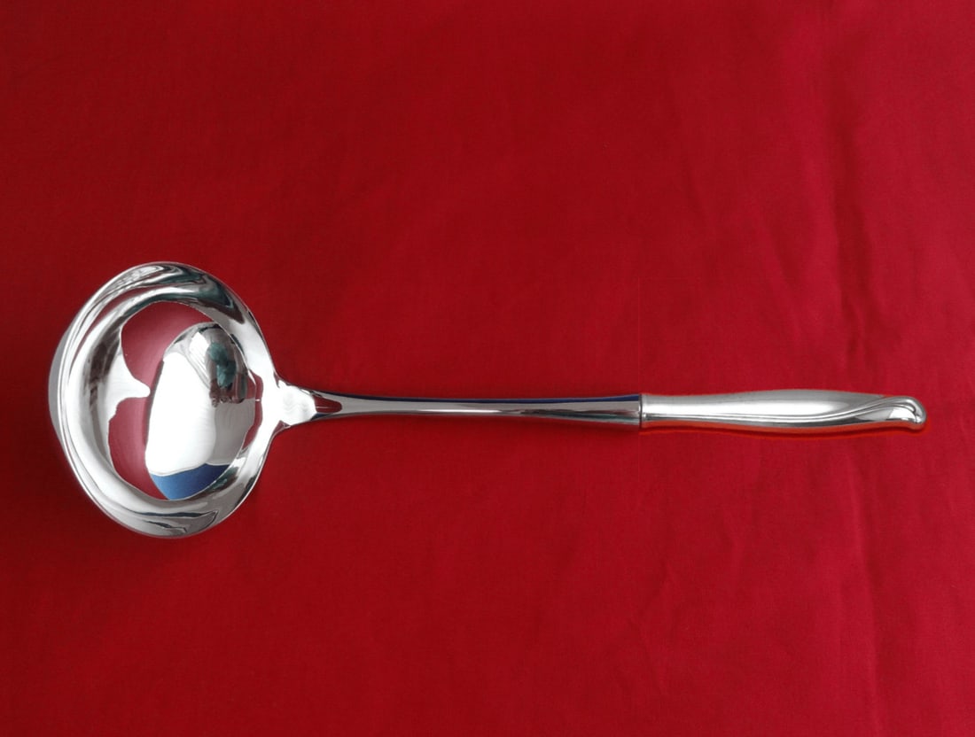 Alvin Spring Bud Sterling Silver Soup Ladle 10.5 Inch: Alvin Spring Bud Sterling Silver Soup Ladle 10.5 Inch Introducing the Spring Bud soup ladle by Alvin, an exquisite piece crafted from sterling silver with a custom-made hollow handle and stainless ste