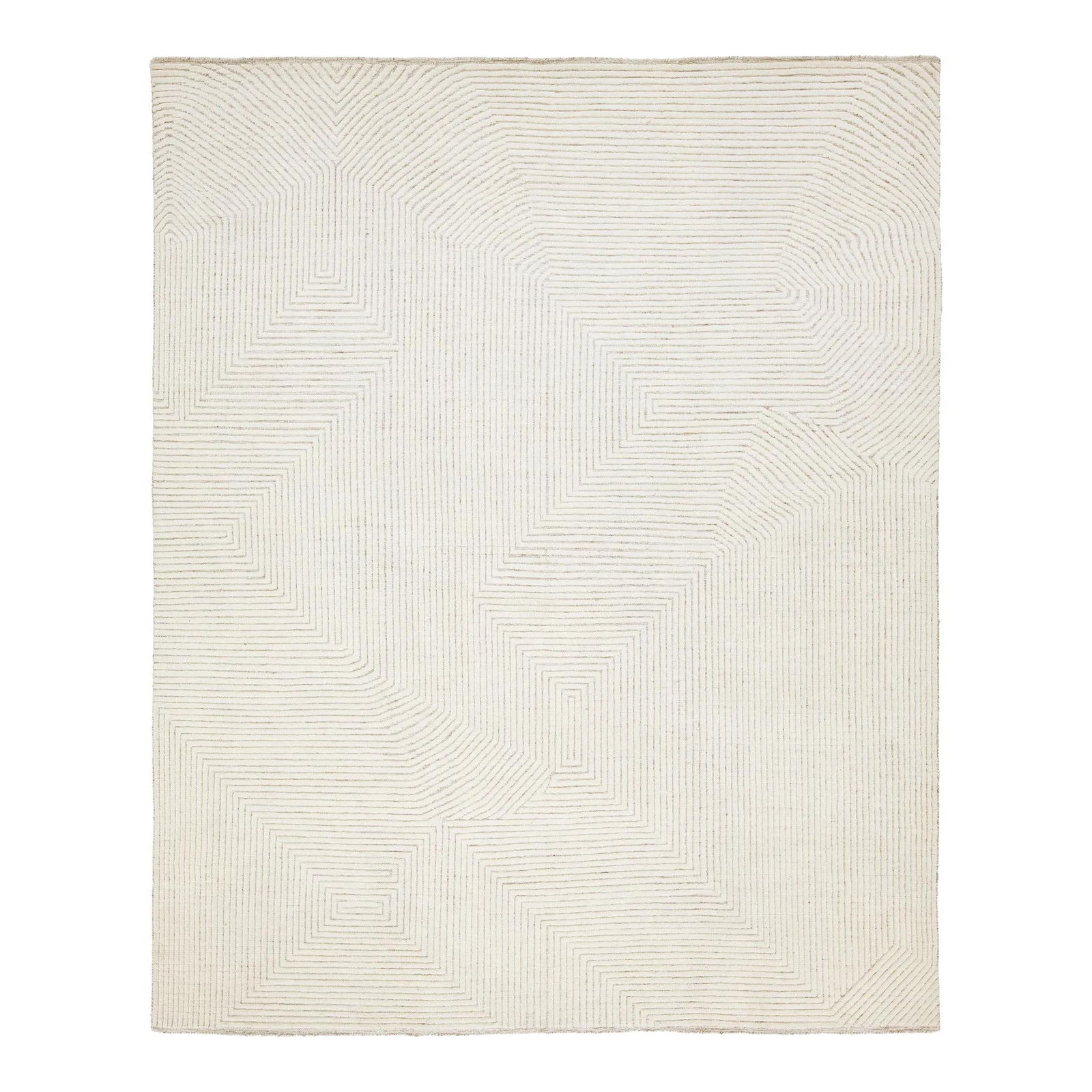 Elegant Ivory Hand-Knotted Wool Moroccan Rug 8' x 10'1 (1 of 9)