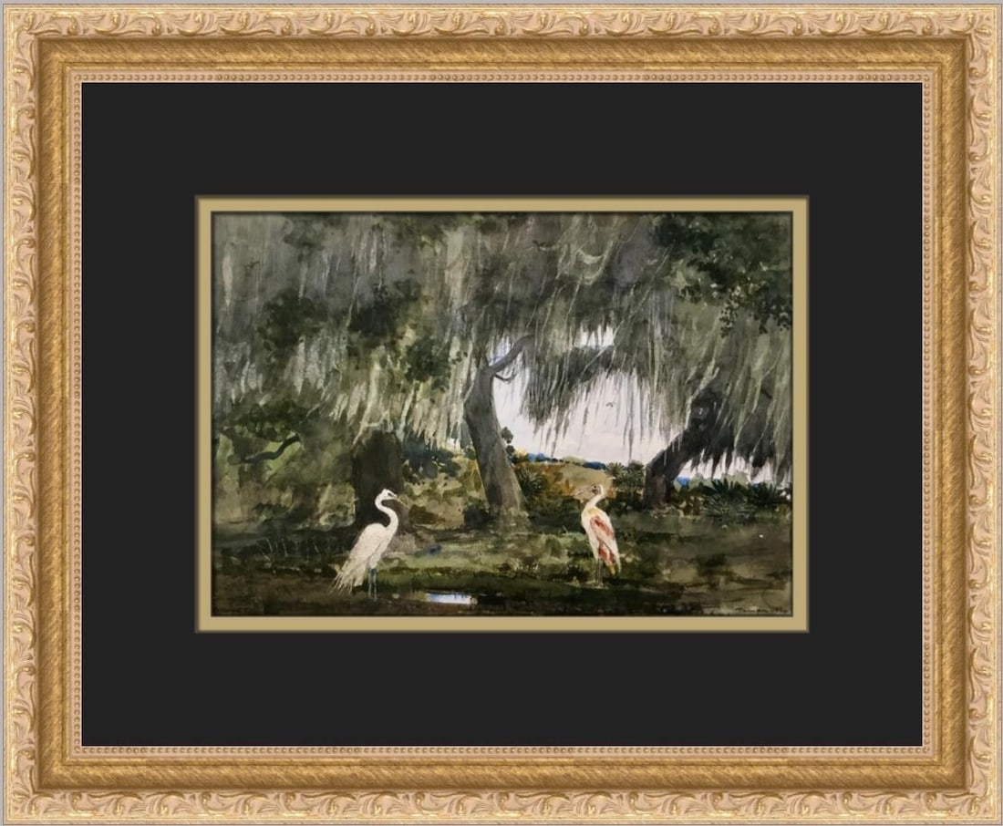 Winslow Homer At Tampa Florida Custom Framed Print 12 x 15 Landscape Art: Winslow Homer At Tampa Florida Custom Framed Print 12 x 15 Landscape Art This stunning custom framed print, titled 'At Tampa Florida' by the renowned artist Winslow Homer, measures 12 in x 15 in overa