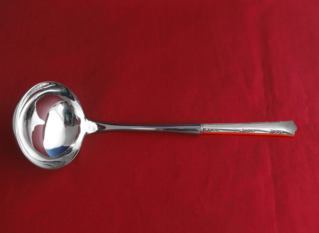 Gorham Greenbrier Sterling Silver Soup Ladle 10 1/2 Inch: Gorham Greenbrier Sterling Silver Soup Ladle 10 1/2 Inch This stunning soup ladle features the elegant Greenbrier pattern by Gorham, crafted from high-quality sterling silver with a custom-made hollow