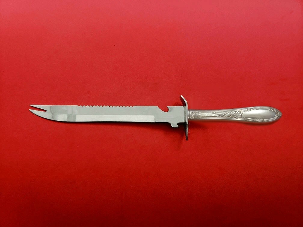 Oneida Virginian Sterling Silver Ham Slice Custom Made 11.5" Knife: Oneida Virginian Sterling Silver Ham Slice Custom Made 11.5" Knife Introducing the Virginian by Oneida Sterling Silver Ham Slice, a beautifully crafted piece perfect for any culinary enthusiast. This