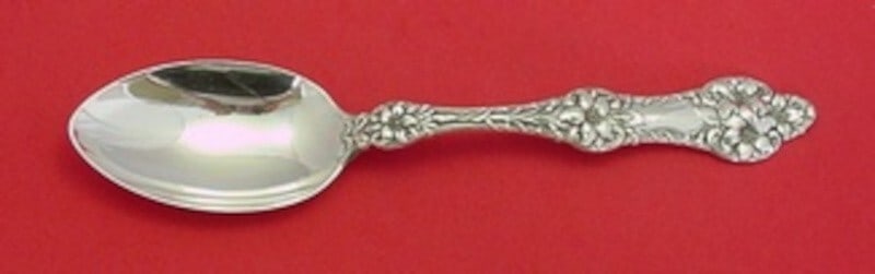 Alvin Gorham Old Orange Blossom Sterling Silver Serving Spoon 8.5": Alvin Gorham Old Orange Blossom Sterling Silver Serving Spoon 8.5" This exquisite serving spoon features the elegant Old Orange Blossom pattern by Alvin, crafted from high-quality sterling silver. Mea