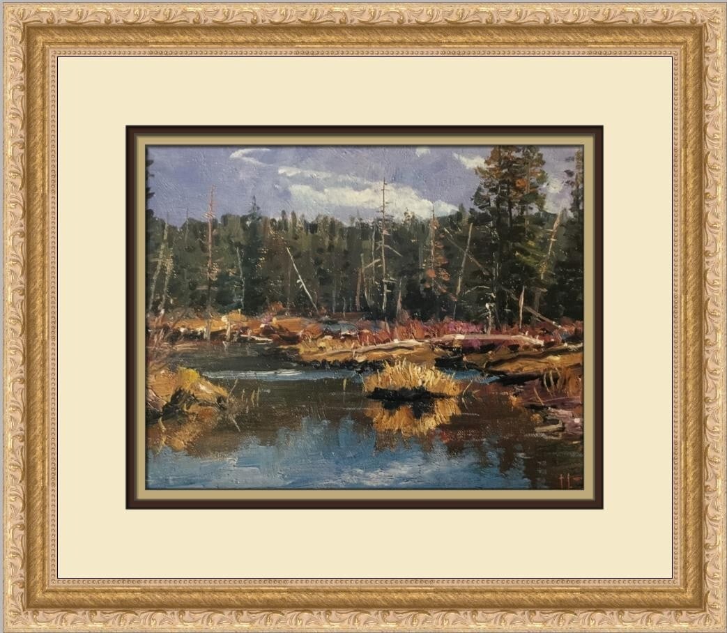 Thomas Kinkade Stanley Creek Idaho Custom Framed Print 14 x 16: Thomas Kinkade Stanley Creek Idaho Custom Framed Print 14 x 16 This stunning custom framed print titled 'Stanley Creek Idaho' by renowned artist Thomas Kinkade captures the serene beauty of nature wit