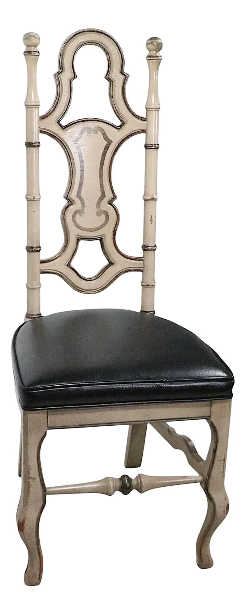 1970s Brutalist Spanish High Back Accent Chair Off-White Brass Highlights (1 of 10)