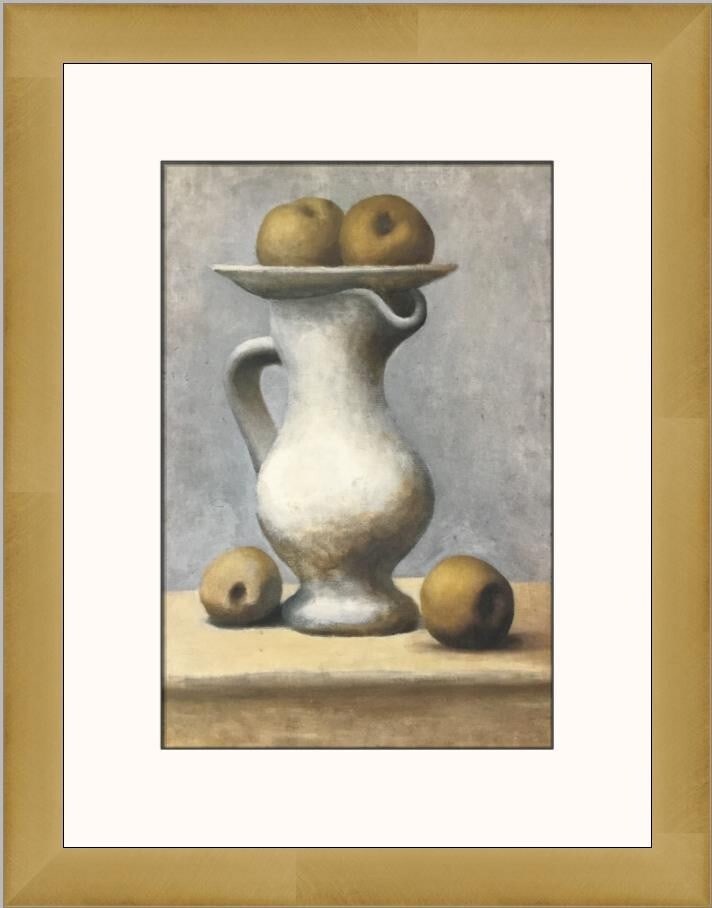 Pablo Picasso Still Life Pitcher and Apples Custom Framed Art Print (1 of 2)