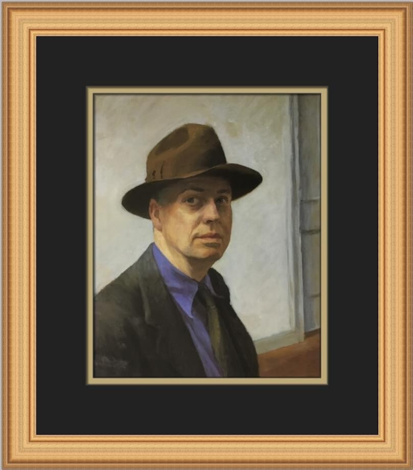 Edward Hopper Self-Portrait Custom Framed Print 1981 Realism Art (1 of 2)