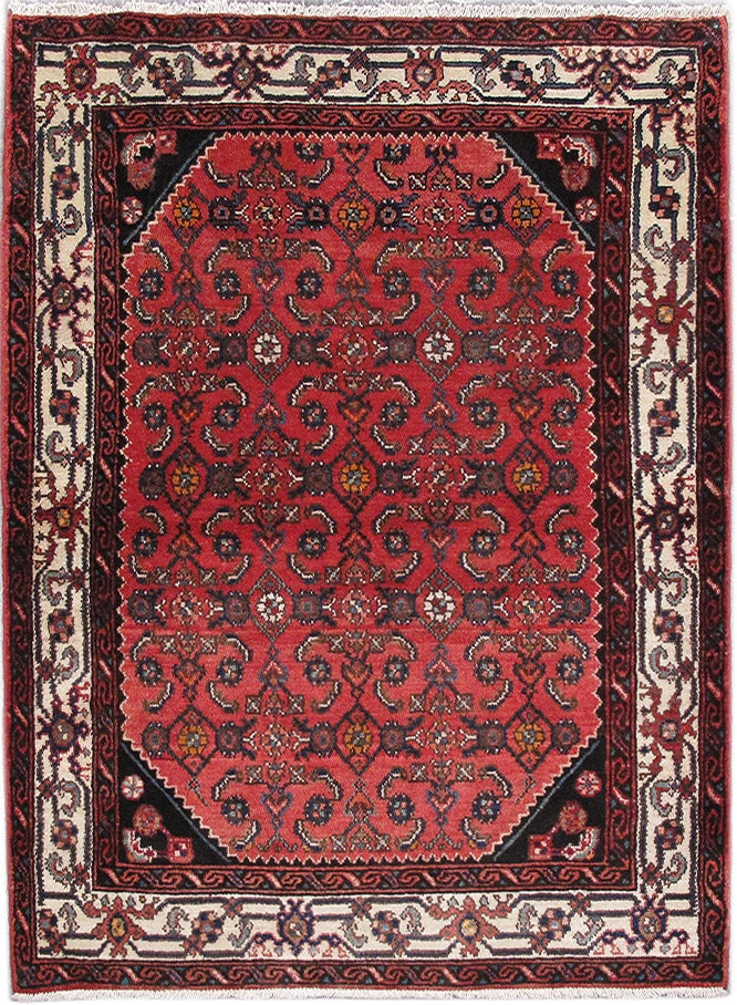 Hamadan Persian Wool Rug 3.7 x 5 ft Hand Knotted Traditional Artisanal (1 of 6)