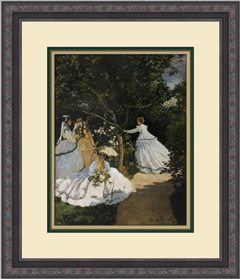 Claude Monet Women in the Garden Custom Framed Print 16 x 14 Impressionism: Claude Monet Women in the Garden Custom Framed Print 16 x 14 Impressionism This exquisite custom framed print features Claude Monet's renowned artwork "Women in the Garden," showcasing the Impressioni