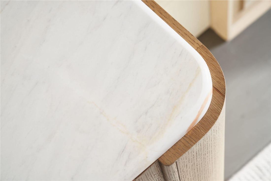 Theodore Alexander Chic Blonde Buffet with Marble Veneer (1 of 3)