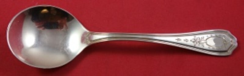 Reed & Barton Hepplewhite Engraved Sterling Silver Bouillon Spoon 5 3/8" (1 of 2)